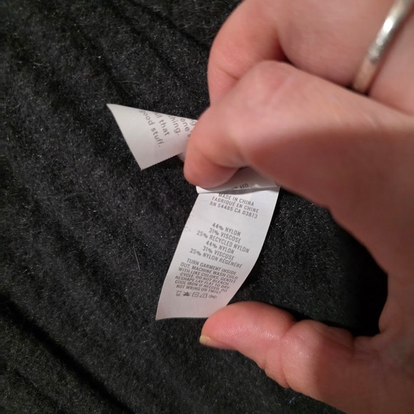 Aerie Ribbed Mock Neck Maxi Dress Charcoal Gray Long Sleeve Side Slit XS - Picture 6 of 9